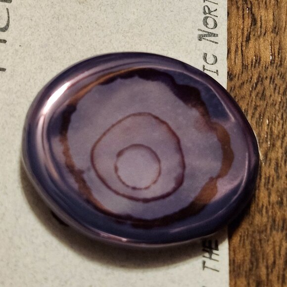 LOVELY Mount St. Helens Ash Art Brooch Iridescent Purple BNIP Rainbow's End Art - Picture 4 of 5